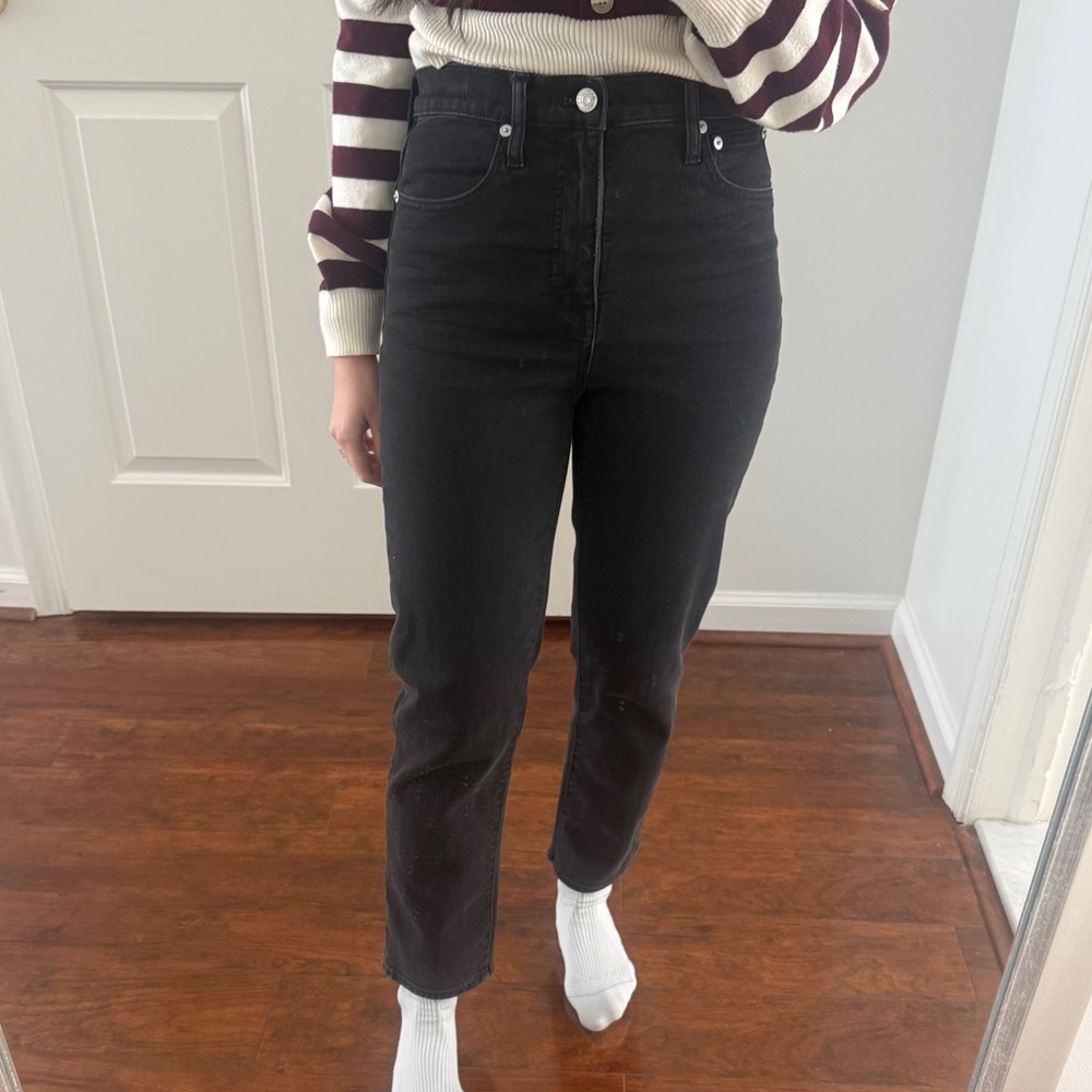Madewell Black Wash Classic Straight Jeans
